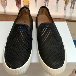Frye BLACK PERFORATED SLIP ON